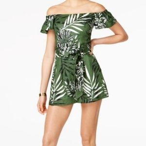 GUESS Tropical Off the Shoulder Romper 4
